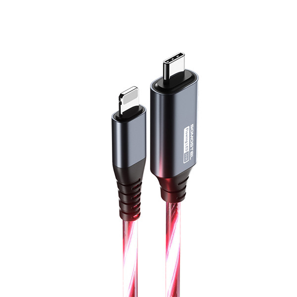 KABEL USB IPHONE DO TYP-C  3.1A SOMOSTEL LED CZERWONY 20W QUICK CHARGER QC 1.2M PD SMS-BY02 5904238704172