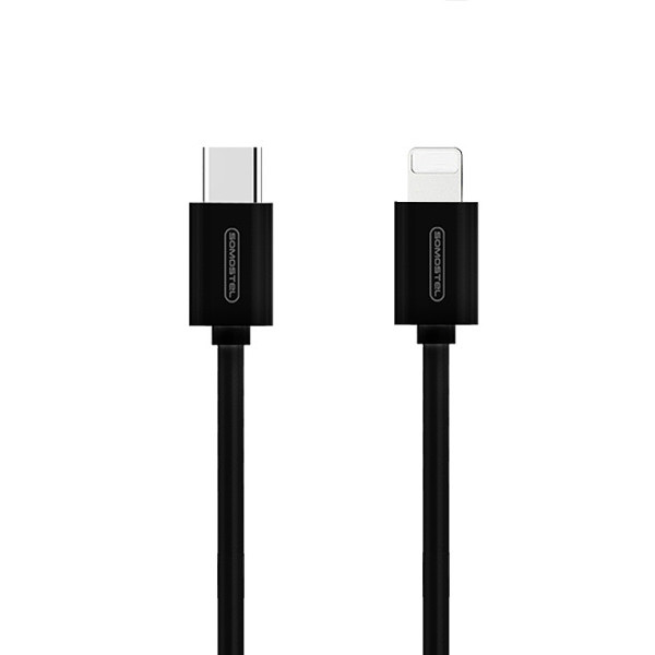 KABEL USB IPHONE DO TYP-C 5A 20W SOMOSTEL CZARNY 5000mAh POWER DELIVERY 1.2M PD SMS-BT10 FAST USB-C 5902012968581