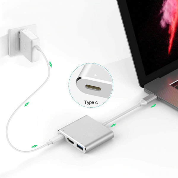 ADAPTER TYP-C ROZDZIELACZ HDMI + TYP-C + USB DEX