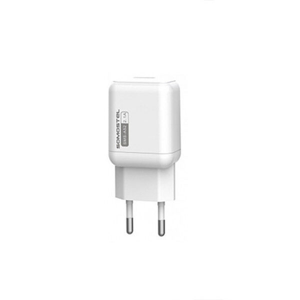 ŁADOWARKA SIECIOWA 2A + KABEL TYP-C BIAŁY SOMOSTEL 2100mA USB-C SMS-A52 10W 5902012968758