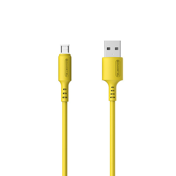 SOMOSTEL KABEL USB MICRO 3A ŻÓŁTY 3100mAh QUICK CHARGER 1.2M POWERLINE SMS-BP06 MACARON 5902012968932