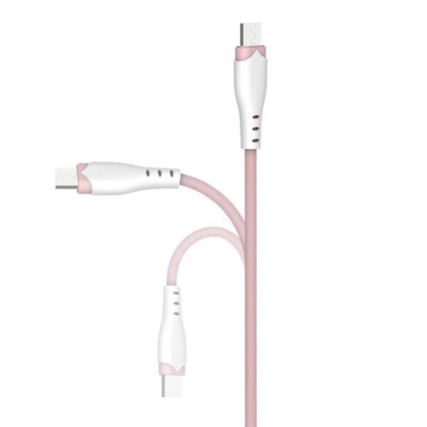 SOMOSTEL KABEL USB MICRO 2.1A RÓŻOWY 2100mAh QUICK CHARGER 1.2M POWERLINE SMS-BP04 MACARON 5902012968987