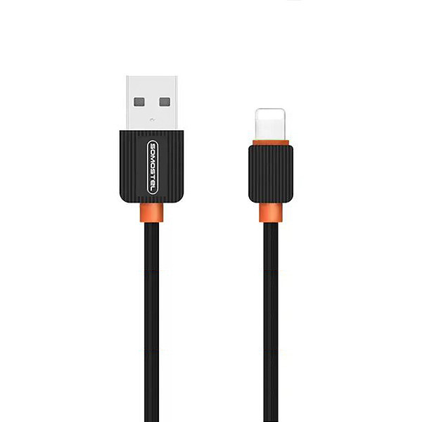 KABEL USB IPHONE 2A SOMOSTEL CZARNY 2000mAh QUICK CHARGER 1M POWERLINE SMS-BP03 15SZT PREZENTER 5902012969021