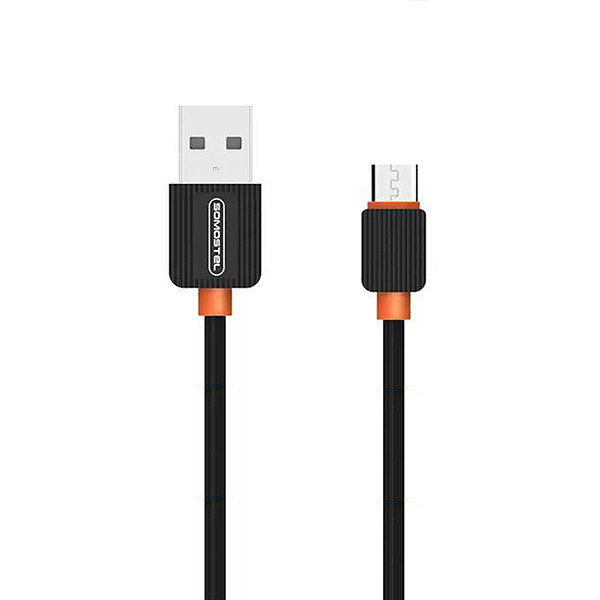 SOMOSTEL KABEL USB MICRO 2A CZARNY 2000mAh QUICK CHARGER 1M POWERLINE SMS-BP03 15SZT PREZENTER 5902012969014