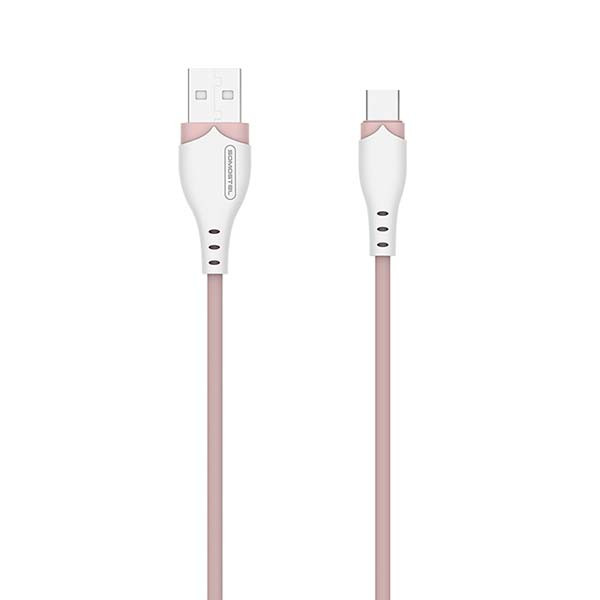 KABEL USB TYP-C 2.1A SOMOSTEL RÓŻOWY 2100mAh QUICK CHARGER 1.2M POWERLINE USB-C SMS-BP04 MACARON 5902012968956