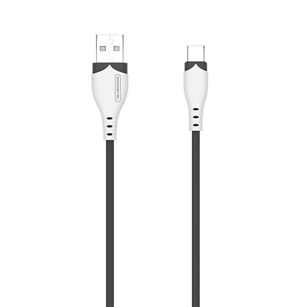 KABEL USB TYP-C 2.1A SOMOSTEL CZARNY 2100mAh QUICK CHARGER 1.2M POWERLINE USB-C SMS-BP04 MACARON 5902012968949