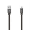KABEL USB IPHONE 2.4A SOMOSTEL CZARNY 2400mAh wzmacniany 3.0 1M PŁASKI SMS-BW04 5902012969427