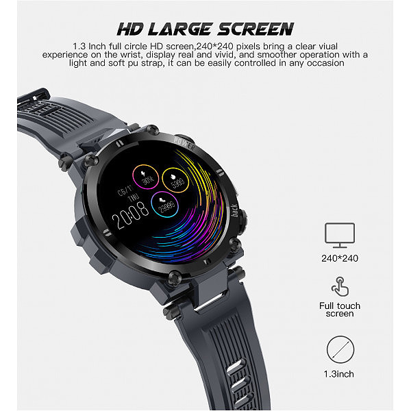 ZEGAREK SPORTOWY SMARTWATCH CZARNY SENBONO D13 IP68 HD 5902012969465
