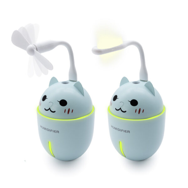 ECOBOX DYFUZOR ZAPACHOWY - NAWILŻACZ ULTRADZWIĘKOWY KITTY 4W1 LED NIEBIESKI 5904238704349