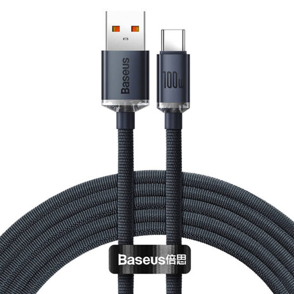 KABEL USB DO USB-C BASEUS CRYSTAL SHINE, 100W, 1.2M (CZARNY) 6932172602802