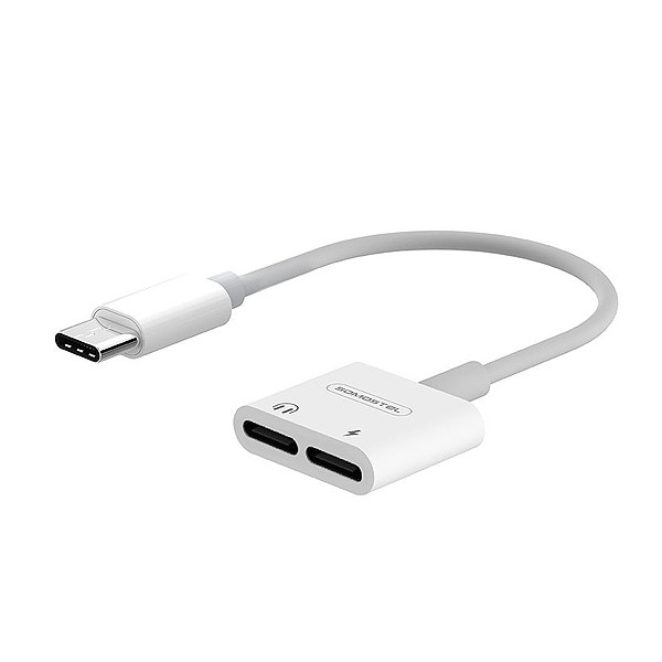 ADAPTER HF TYP-C SOMOSTEL BIAŁY SMS-BZ06 AUDIO USB-C + ZASILANIE 5902012969663