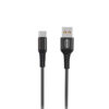 KABEL USB WZMACNIANY OPLOT TYP-C DENMEN CZARNY 1M D02T 6973224870145