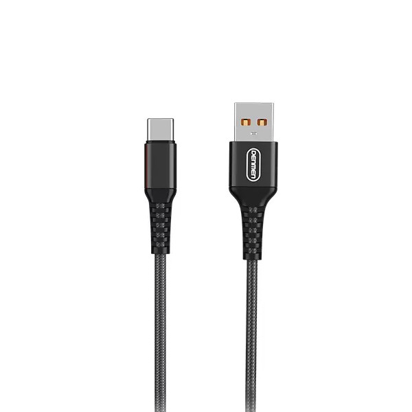KABEL USB WZMACNIANY OPLOT TYP-C DENMEN CZARNY 1M D02T 6973224870145