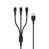 KABEL USB 3W1 DENMEN 2.4A CZARNY 1M D05E TYP-C / MICRO / IPHONE 6973224871029