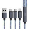 KABEL USB 3W1 3.1A SOMOSTEL LED BLUE NIEBIESKI QUICK CHARGER QC 1.2M POWERLINE SMS-BY03 5904238704202