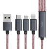 KABEL USB 3W1 3.1A SOMOSTEL LED RED CZERWONY QUICK CHARGER QC 1.2M POWERLINE SMS-BY03 5904238704219