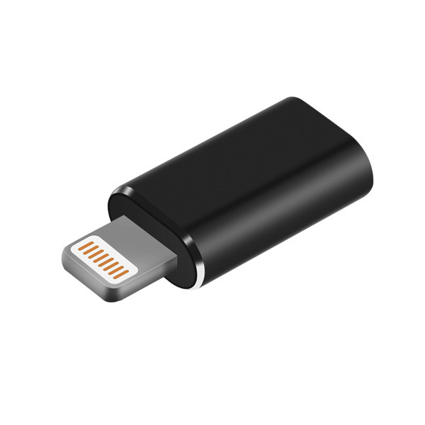 ADAPTER MICRO USB NA LIGHTNING IPHONE CZARNY METAL 5904238705711