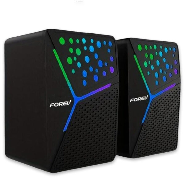 FOREV GŁOŚNIKI STERO CZARNE PC PODŚWIETLANE FV-206 5904238716366