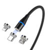 ECOBOX KABEL USB 3w1 MAGNETYCZNY 3A 360 CZARNY SZYBKIE ŁADOWANIE  + TRANSFER DANYCH MICRO TYP-C IPHONE 5904238705728