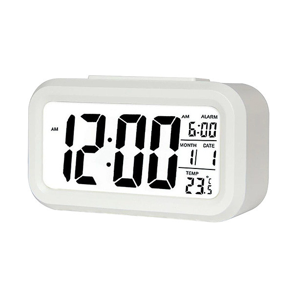 ZEGAR BUDZIK TRUSTY DUŻY LCD BIAŁY TR-ZG21 5904238702093