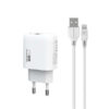 ŁADOWARKA SIECIOWA 3A 18W + KABEL IPHONE BIAŁA SOMOSTEL POWER DELIVERY QC3.0 SMS-Q01 PD+USB