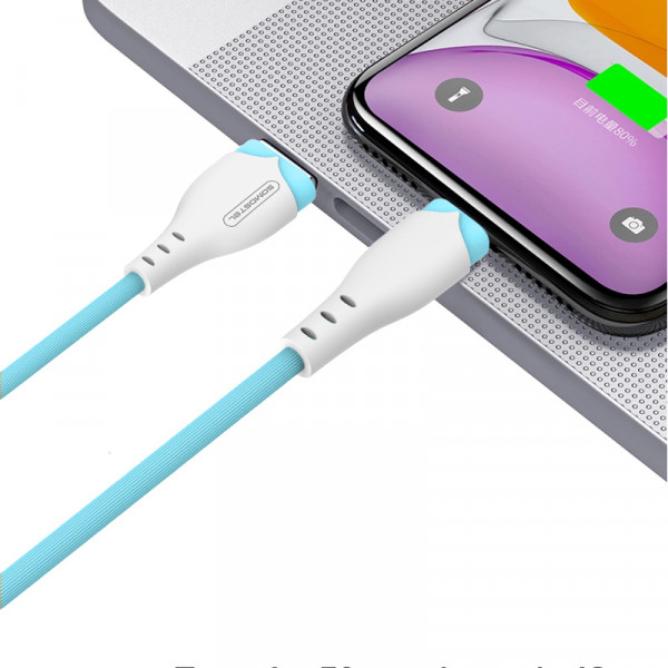 SOMOSTEL KABEL USB MICRO 2.1A NIEBIESKI 2100mAh QUICK CHARGER 1.2M POWERLINE SMS-BP04 MACARON 5904238702949