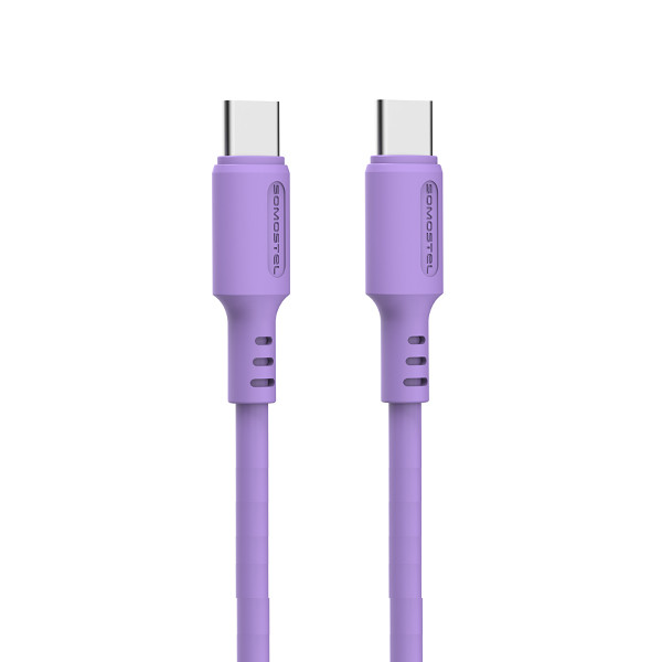 KABEL TYP-C DO TYP-C PD SOMOSTEL FIOLETOWY QUICK CHARGER USB-C 1.2M 60W POWERLINE SMS-BP10 IPHONE 15 IPHONE15 5904238704264
