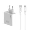 ŁADOWARKA SIECIOWA 65W GAN + KABEL IPHONE DO TYP-C  BIAŁA SOMOSTEL POWER DELIVERY Q15 PD