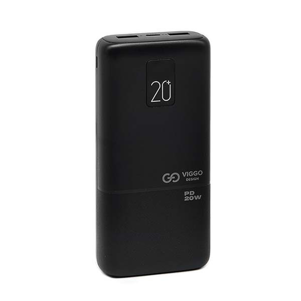 POWER BANK VIGGO PREMIUM 20000 mAh USB-C PD 20W LCD CZARNY 8018417414336