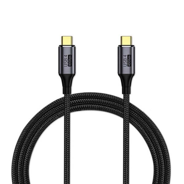 ECONOMY KABEL THUNDERBOLT TYP-C DO TYP-C 40Gbps WZMACNIANY 1M CZARNY PD 8K 60Hz 100W 5904238713594