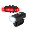 ZESTAW LAMP ROWEROWYCH Z AKUMULATOREM PRZÓD 1-LED 3 STOPNIE ŚWIECENIA TYŁ 5-LED KABEL MICRO USB LXR20201 5902270781892
