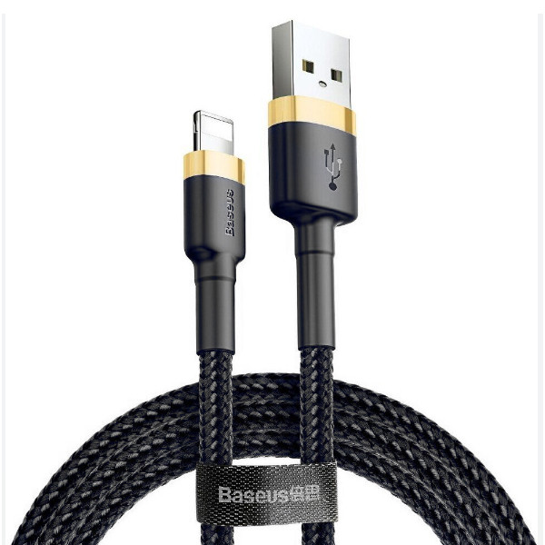 KABEL USB LIGHTNING BASEUS CAFULE 2.4A 1M (ZŁOTO-CZARNY) 6953156274990