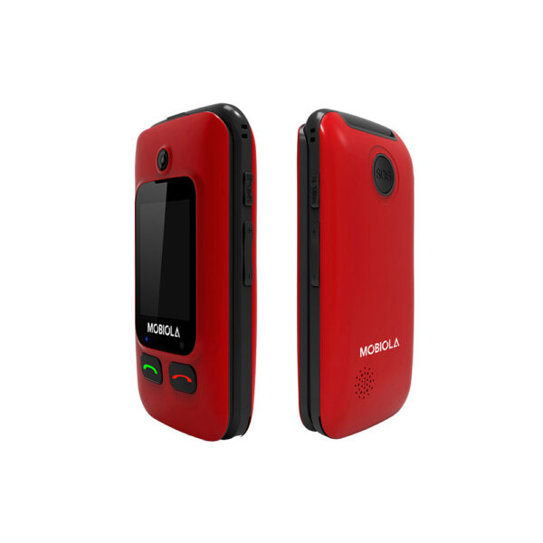 TELEFON GSM MOBIOLA  KLAPKĄ CZERWONY TLEFON DLA SENIORA MB610 2G 8594203270053