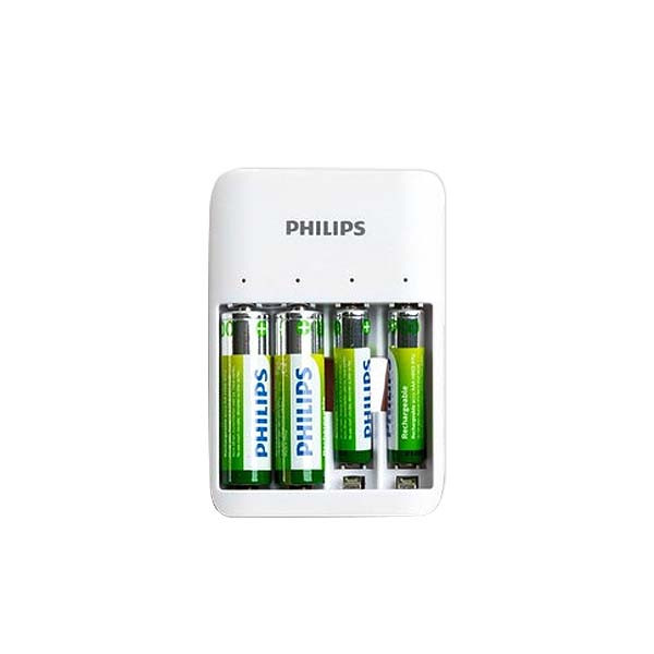 ŁADOWARKA DO AKUMULATORÓW PHILIPS + 2xAAA 700mAh +2xAA 1300mAh Phil-SCB4013NB/00 - PORT USB 4895229120716