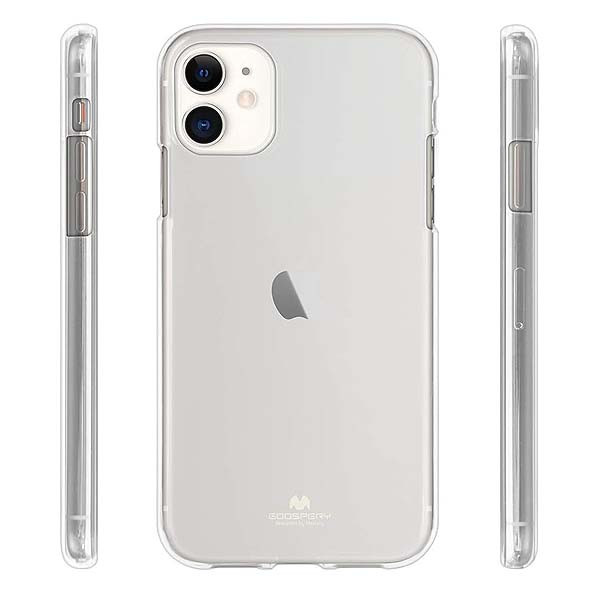 ZESTAW MERCURY JELLY CASE IPHONE 15 PLUS 6,7'' PRZEŹROCZYSTY GOOSPERY ETUI NAKŁADKA TRANSPARENT + SZKŁO HARTOWANE OCHRONNE