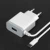 DENMEN BIAŁA ŁADOWARKA SIECIOWA USB +  KABEL TYP-C DC09T-W 2,4A 6973224873955