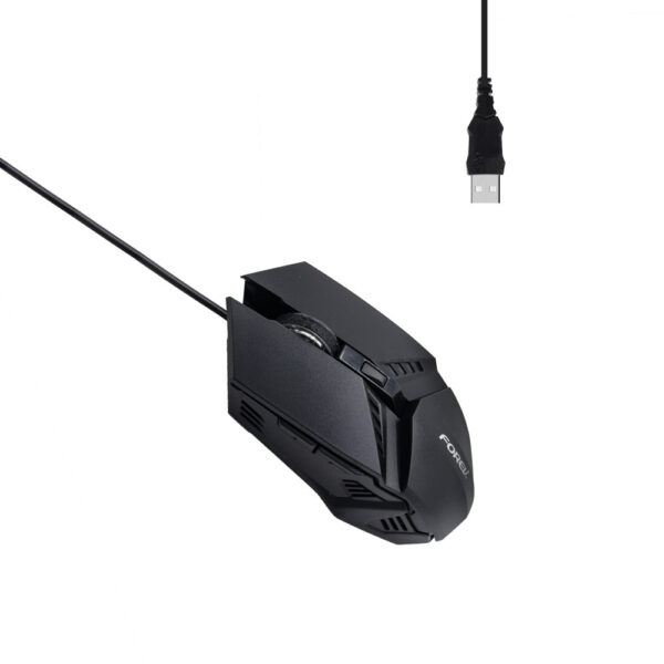 FOREV KLAWIATURA PRZEWODOWA + MYSZ ZESTAW PODŚWIETLANA CZARNA FV-Q909 5904238716403