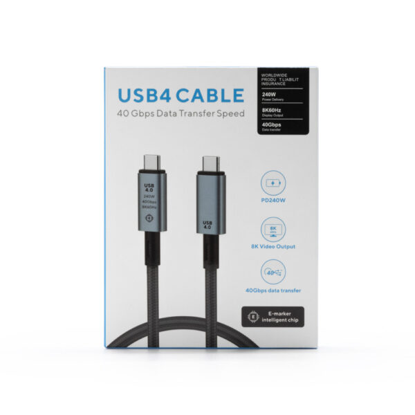 ECOBOX KABEL USB PD TYP-C DO TYP-C 240W CZARNY 40 GBPS 5904238719183