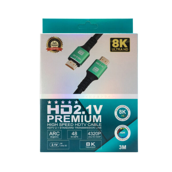 ECOBOX KABEL HDMI-HDMI 3M, V2.1 8K HQ NOWY STANDARD 5904238716526
