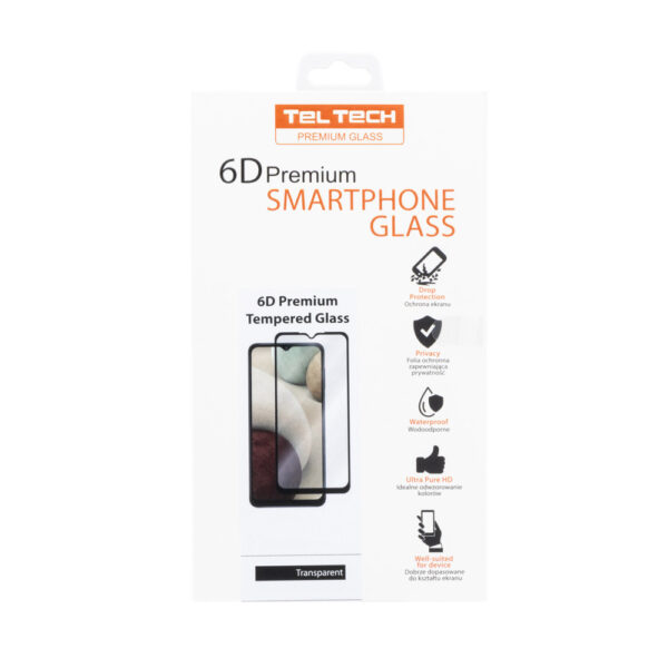 TELTECH PREMIUM SZKŁO 6D IPHONE 16 PRO MAX SZKŁO PROFILOWANE HARTOWANE FULL COVER CZARNA RAMKA 5904238716861