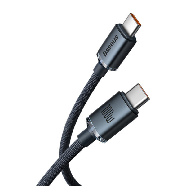 BASEUS KABEL TYP-C DO TYP-C CRYSTAL SHINE, 100W, 1,2M (CZARNY) CAJY000601 6932172602864