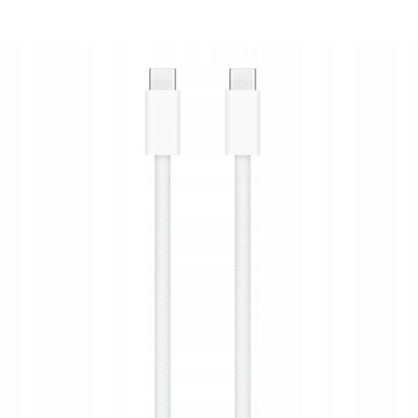 APPLE  KABEL TYP-C -TYP-C 2M 240W DO IPHONE 15 BIAŁY OPLOT BOX 195949093432