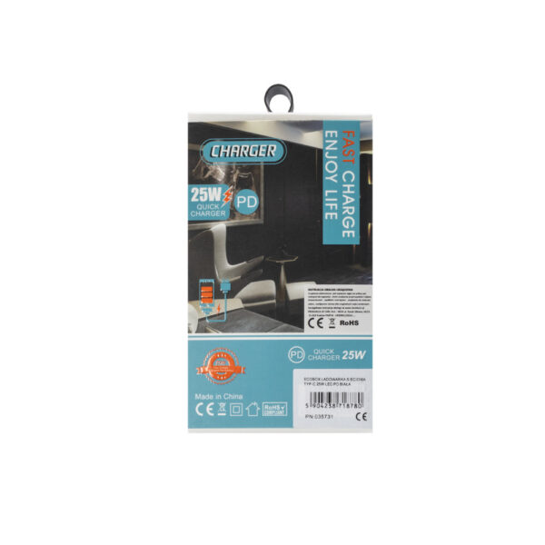 ECOBOX ŁADOWARKA SIECIOWA PAX TYP-C 25W LED PD BIAŁA