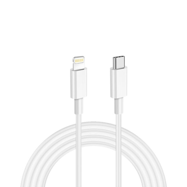 ŁADOWARKA SIECIOWA 3A 20W BIAŁA DENMEN 3600mA DC21 USB+TYP-C PD+C3.0 + KABEL USB TYP-C DO LIGHTNING 2A BIAŁY USB 3.0 PD USB-C