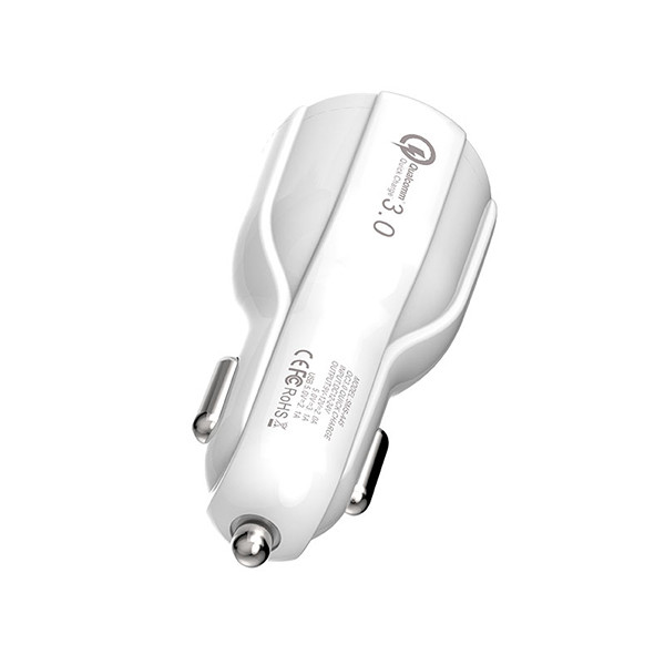 ŁADOWARKA SAMOCHODOWA 3A+2A BIAŁA + KABEL TYP-C SOMOSTEL 3100mA + 2100mA 2XUSB DUAL A45 QUICK CHARGE QC 3.0 5902012966655