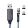 KABEL USB 3W1 3.1A SOMOSTEL MAGNETIC LED BLUE QUICK CHARGER QC 1.2M POWERLINE SMS-BY04 TYP-C MICRO IPHONE 5904238704233