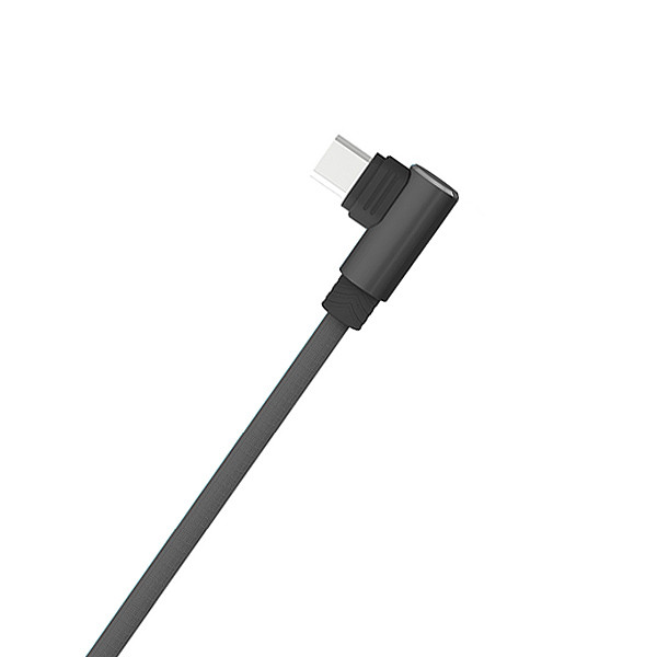 SOMOSTEL KABEL USB MICRO 2.1A CZARNY KĄTOWY 2100mAh QUICK CHARGER QC 3.0 1M POWERLINE SMS-BW01 5902012967546