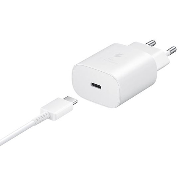 SAMSUNG ŁADOWARKA SIECIOWA TYP-C 25W 3A BIAŁA  EP-TA800 + KABEL TYP-C - TYP-C DG977 4260381643289