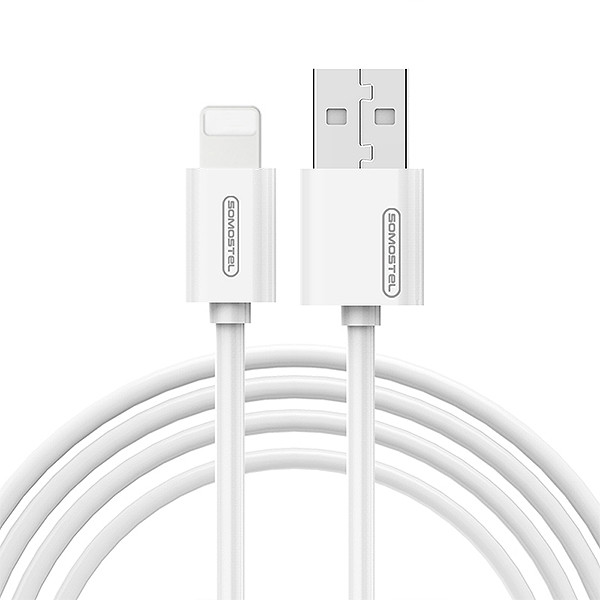 KABEL USB IPHONE 3A SOMOSTEL BIAŁY 3100mAh QUICK CHARGER 1.2M SMS-BP02 5902012968376