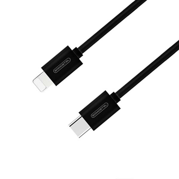 KABEL USB IPHONE DO TYP-C 5A 20W SOMOSTEL CZARNY 5000mAh POWER DELIVERY 1.2M PD SMS-BT10 FAST USB-C 5902012968581